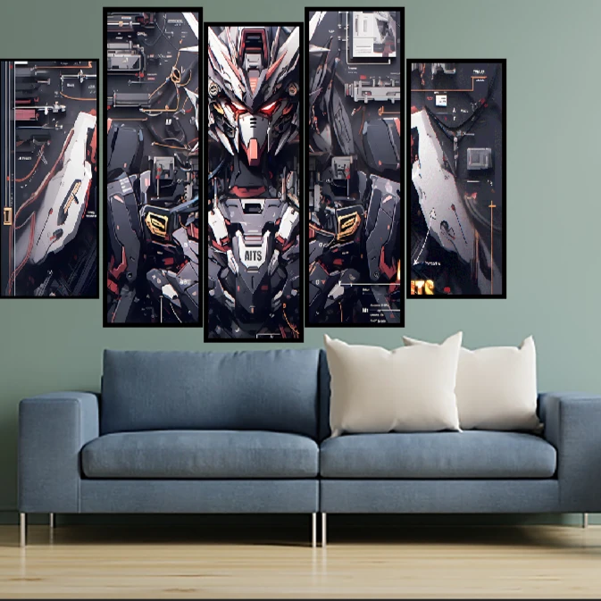 【高达五联】动漫装饰挂画60100PVC