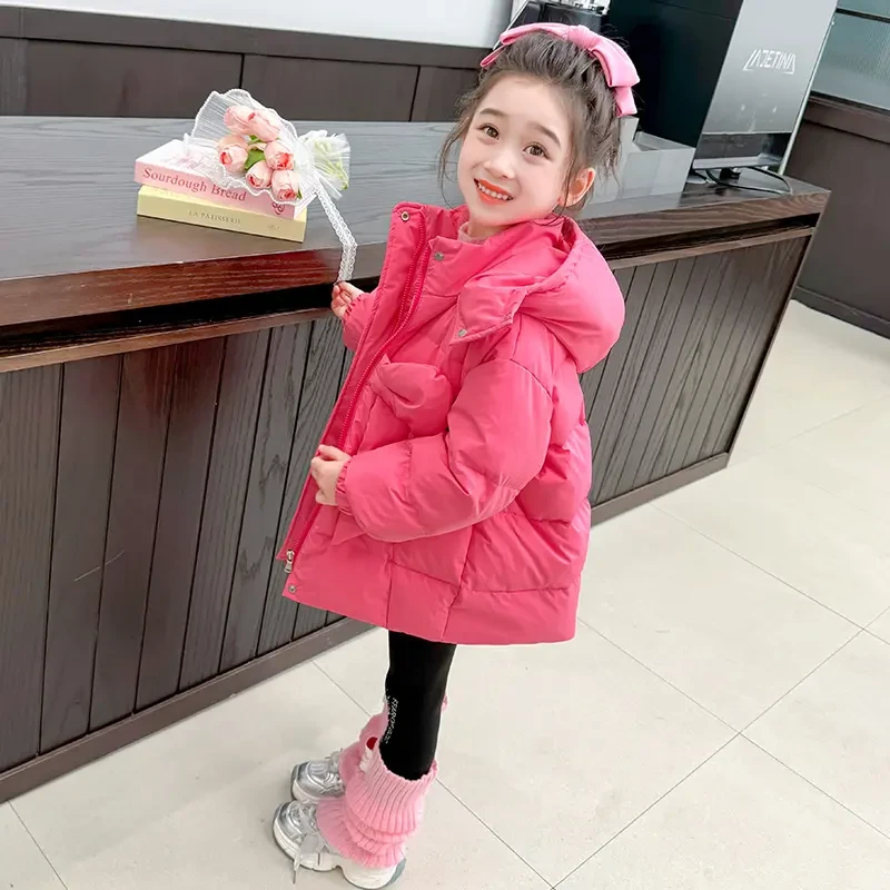 女童羽绒服冬季2024新款儿童加绒加厚保暖外套洋气女宝宝冬装上衣