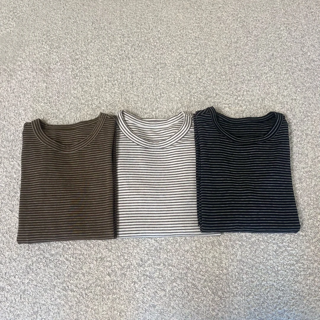 “经典回归”轻柔舒适三色条纹T恤