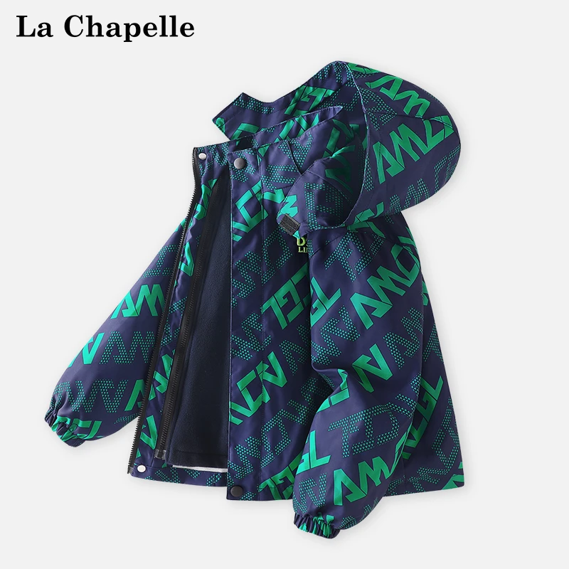 La Chapelle/拉夏贝尔儿童冲锋衣三合一秋冬季男大童加绒外套女童