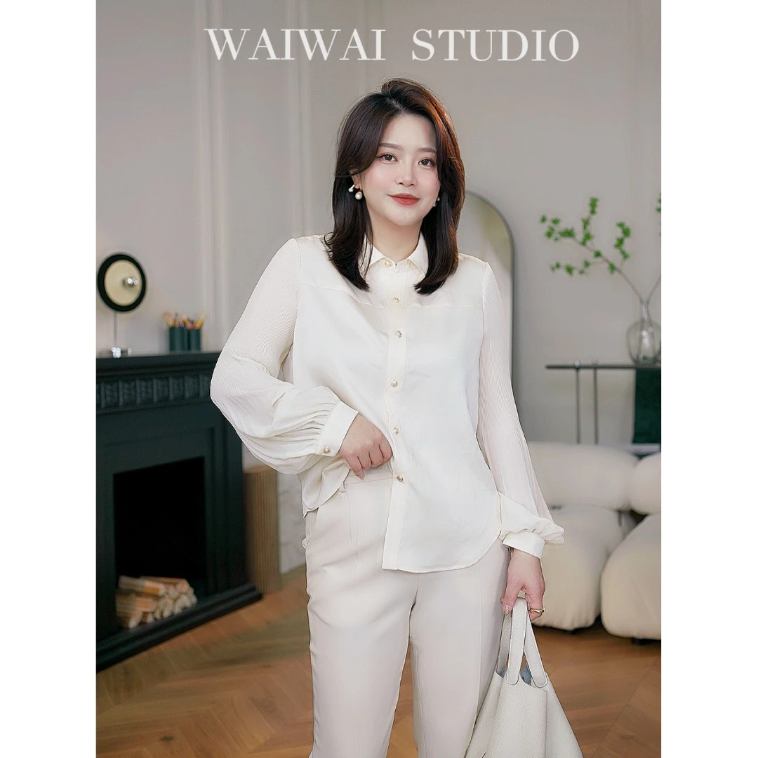 【香氛风琴褶】 早春新款 手工压褶衬衫 A0074