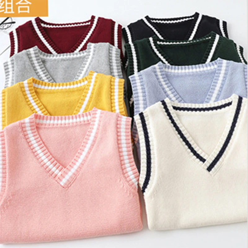 外穿无袖校服马夹宝宝秋冬套头秋季儿童马甲洋气中大童校服背心