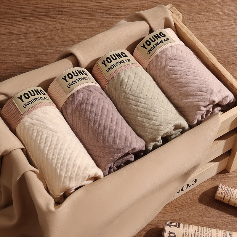 男士内裤男款中腰潮流平角裤吸汗透气舒适四角裤头学生宽松裤衩