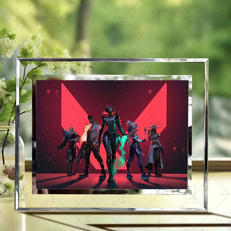 瓦罗兰特无畏契约游戏摆件水晶玻璃相框卧室房间桌面立式横竖摆台