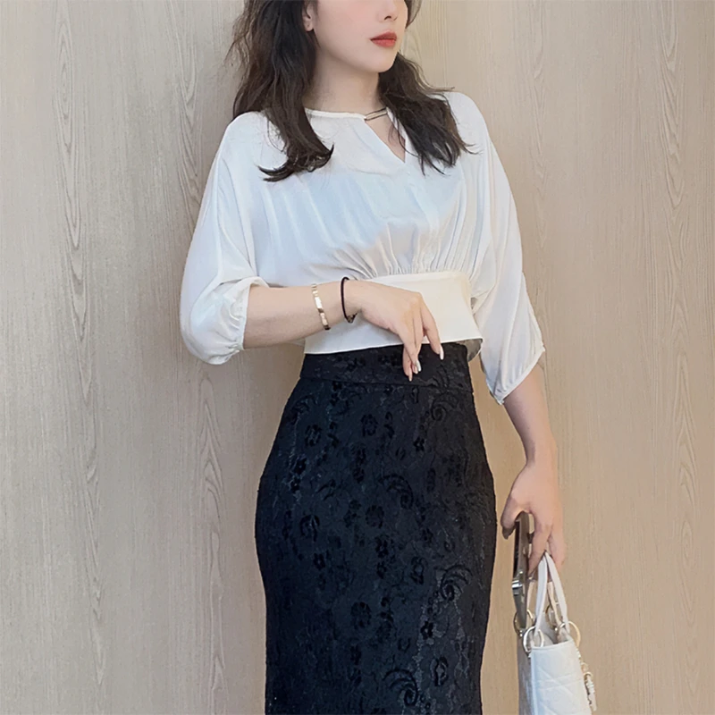 设计师 秋季新款真丝气质绑带衬衫 22K320