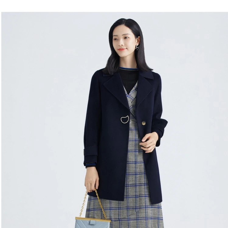 NAERSI/娜尔思气质秋冬中长款毛呢女士外套NL00566M5/NL00566T5