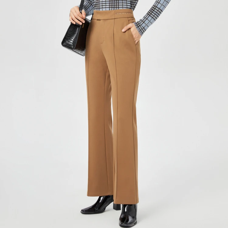 【晨粉专享价】NAERSI娜尔思截腰通勤微喇西装裤女新款NV03612D2