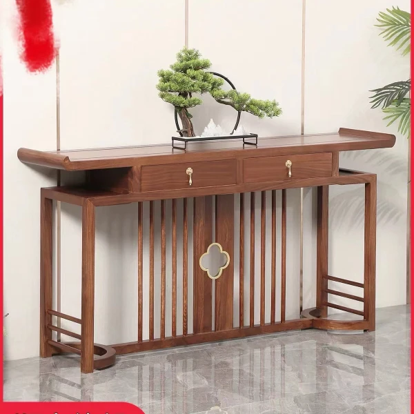 新中式实木玄关台家用现代简约玄关桌子靠墙玄关桌条案客厅门厅