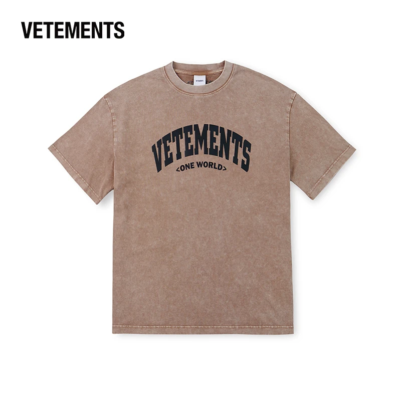 VETEMENTS新款短袖T恤男女同款休闲舒适圆领印花宽松T恤14152002