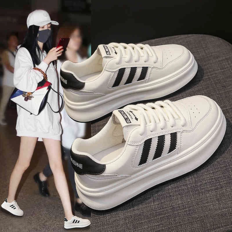 【甩】新品百搭简约厚底轻便运动小白鞋时尚板鞋【25210】