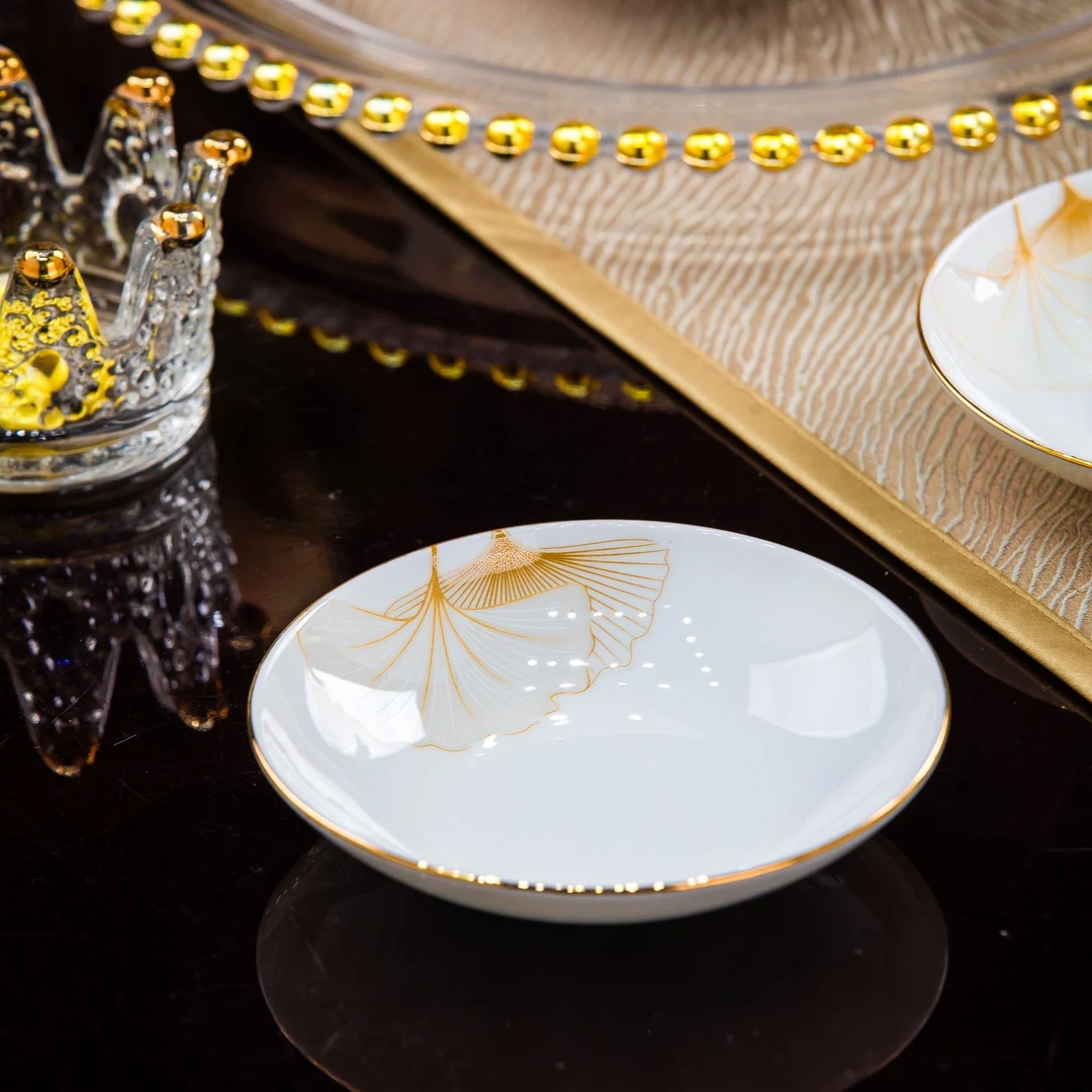 【幸福时光4英寸味碟】景德镇釉下彩骨瓷餐具调味碟酱料碟火锅碟