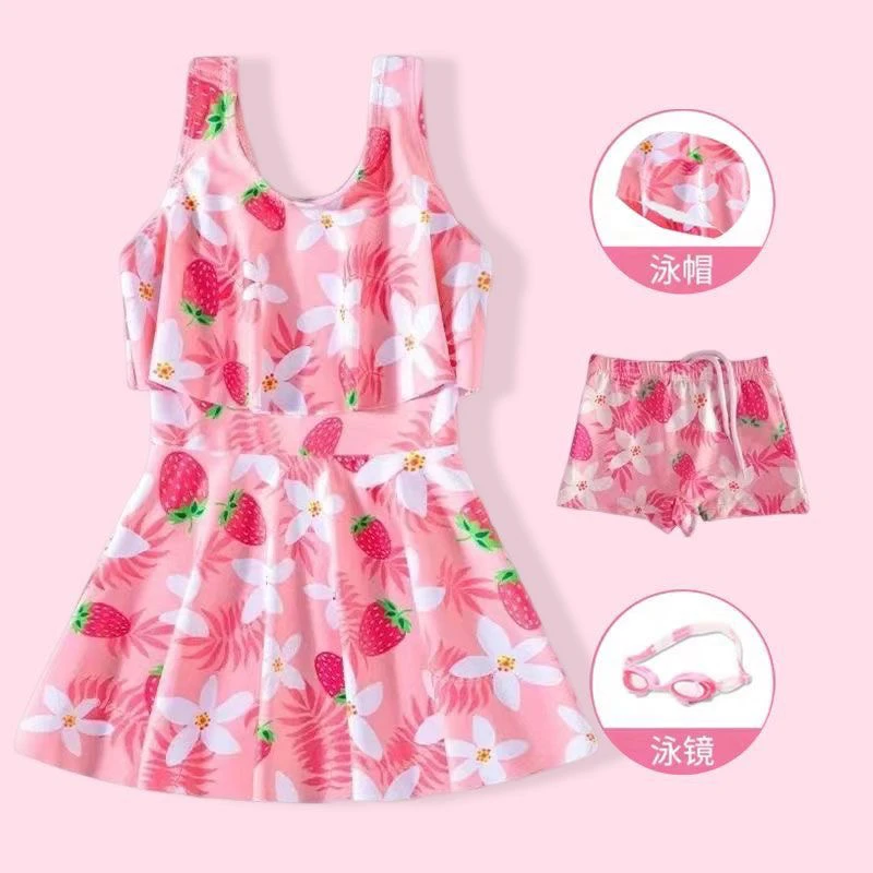 女童连体泳衣女孩新款游泳装备中大童宝可爱洋气游泳衣儿童2025夏