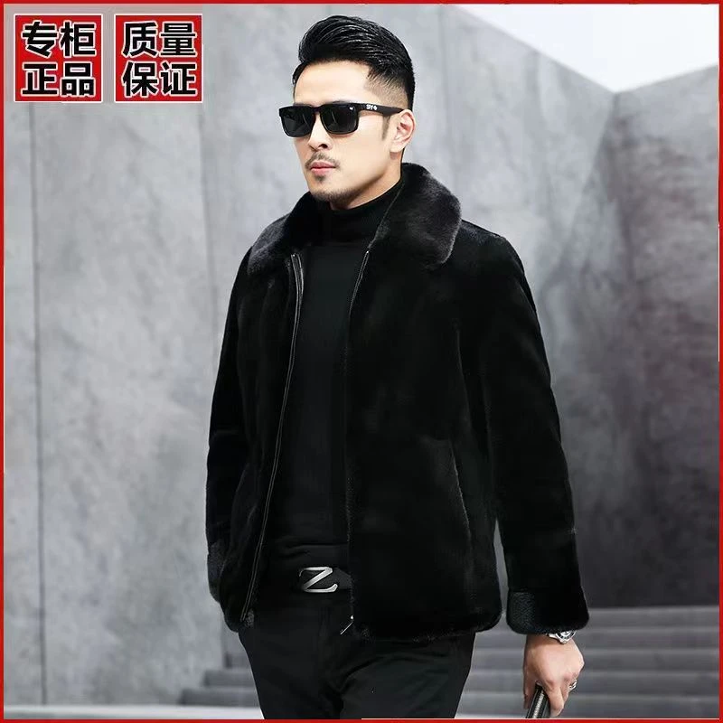 【海宁专柜】貂王男士时尚冬季加厚男款外套连帽商务休闲6666