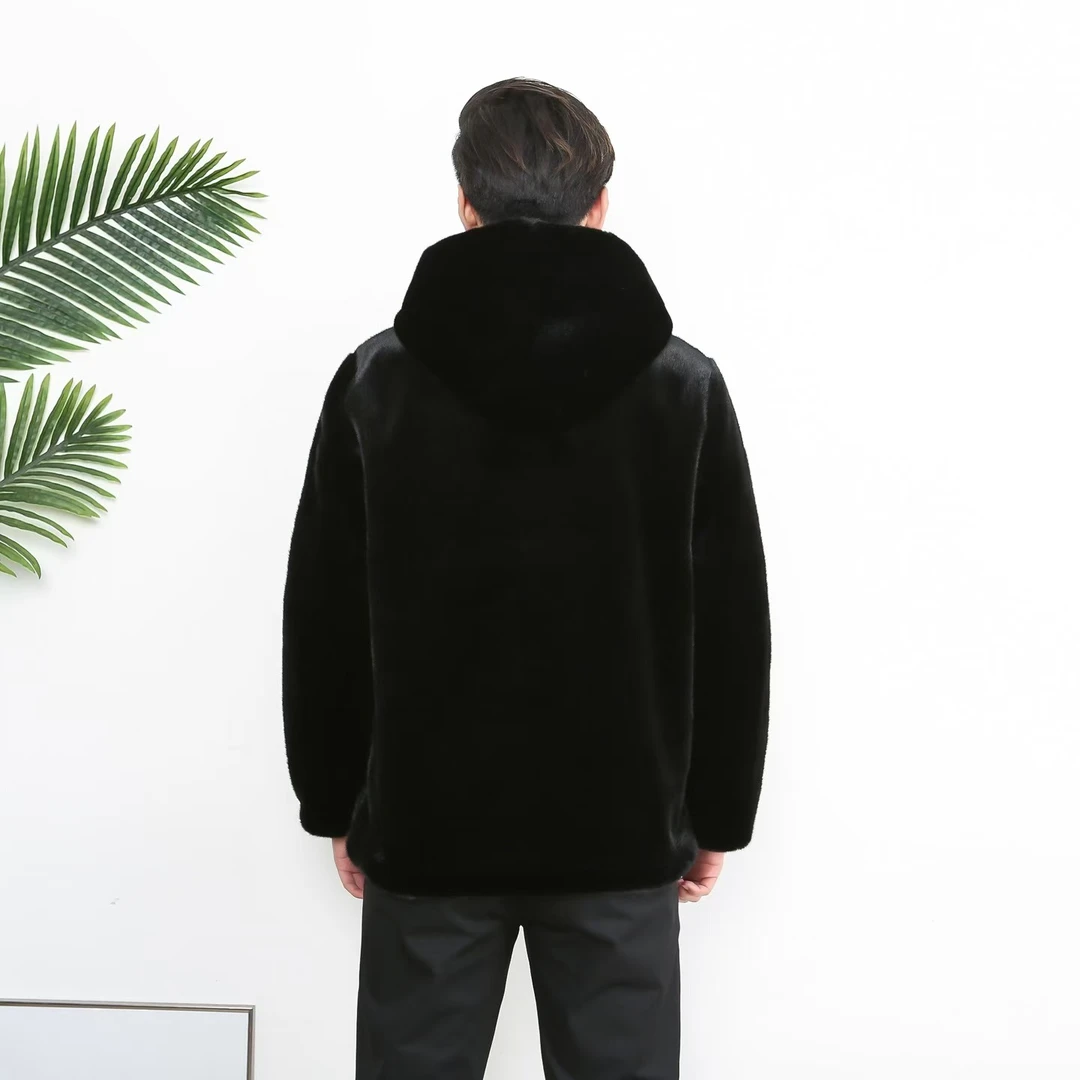 【海宁真货】貂王世家男士时尚冬季加厚男款拉链外套休闲28jt