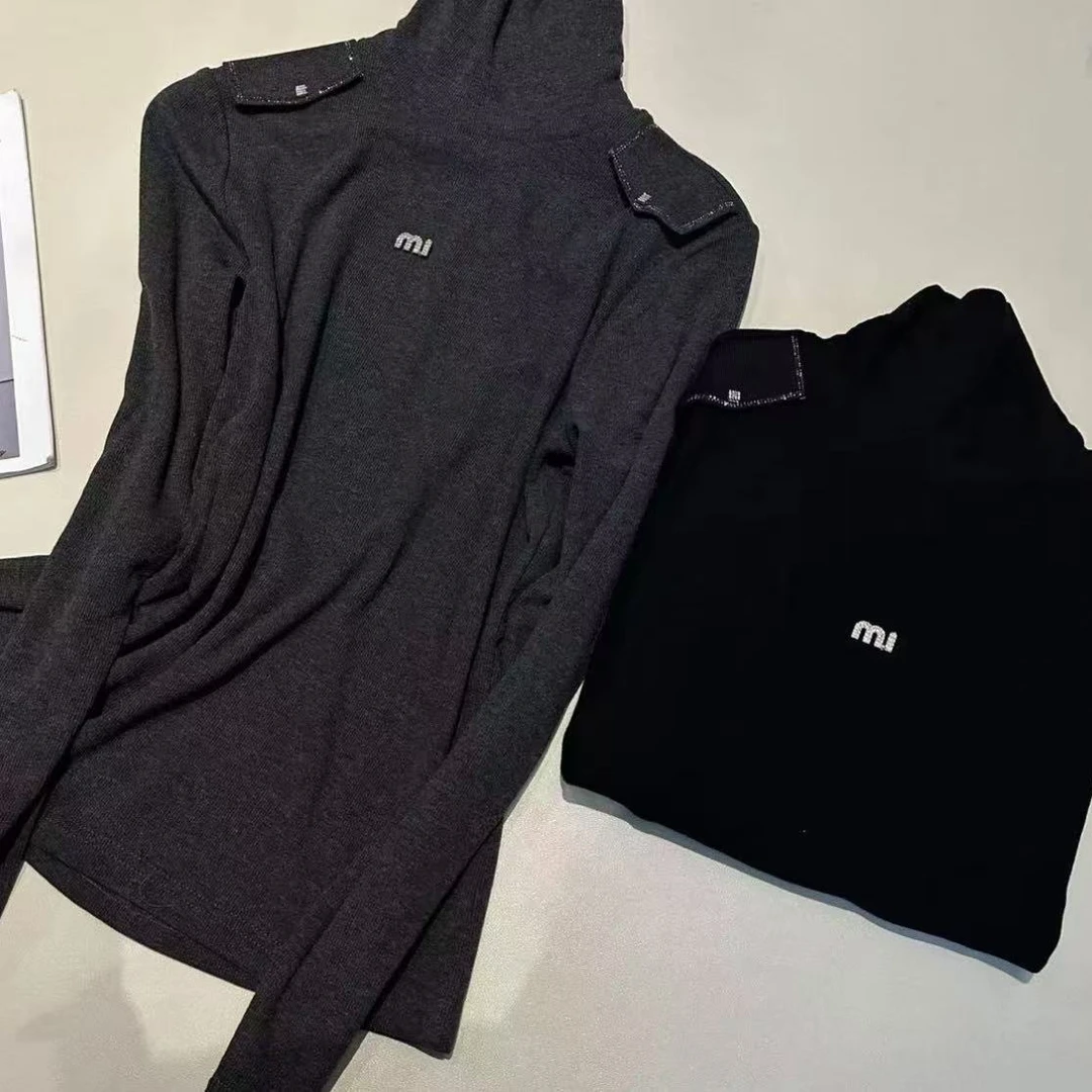 Y5017-1冬款高领设计感时尚百搭长袖显瘦上衣女