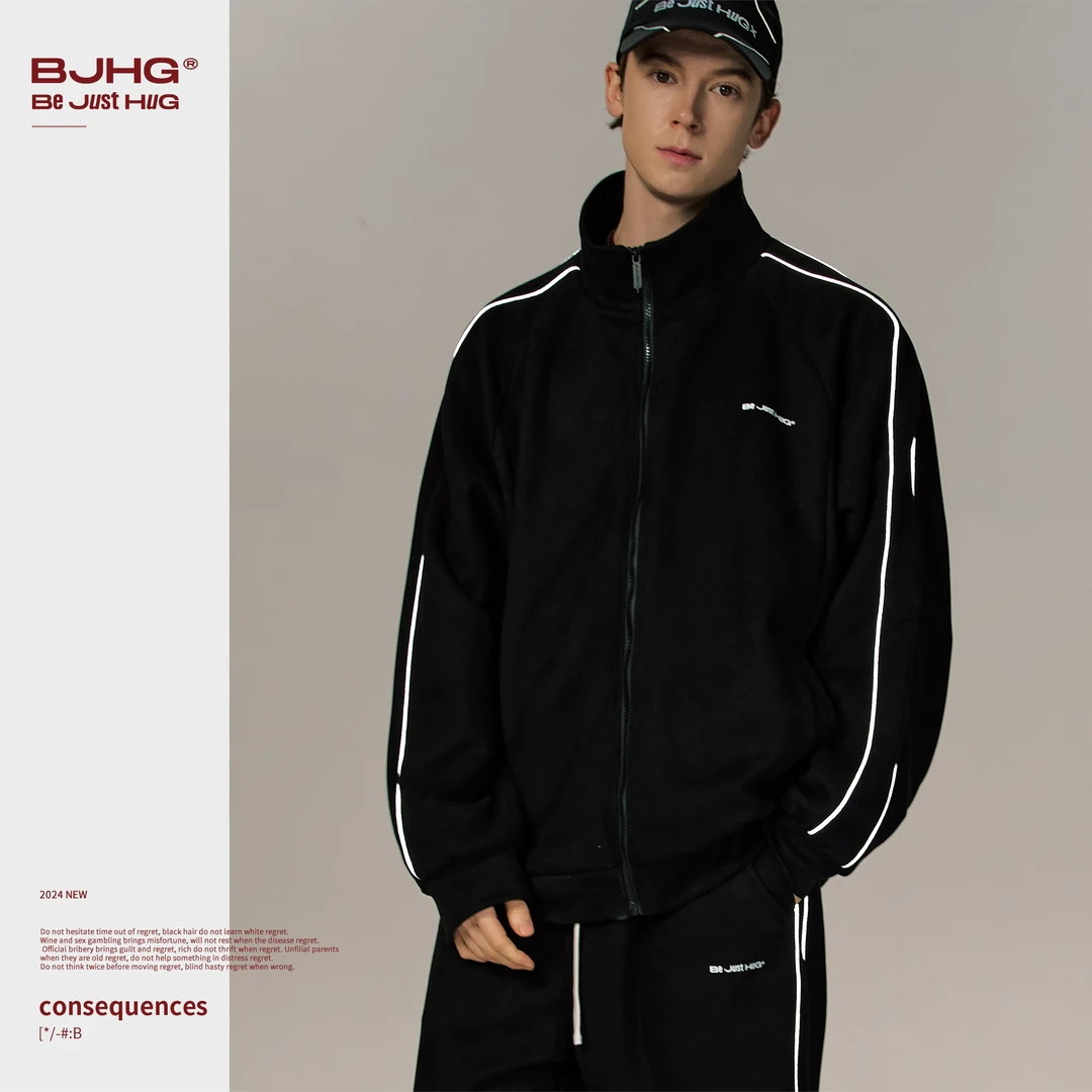 【专属】BJHG不计后果环保麂皮绒反光夹克外套男女春秋美式休闲男装