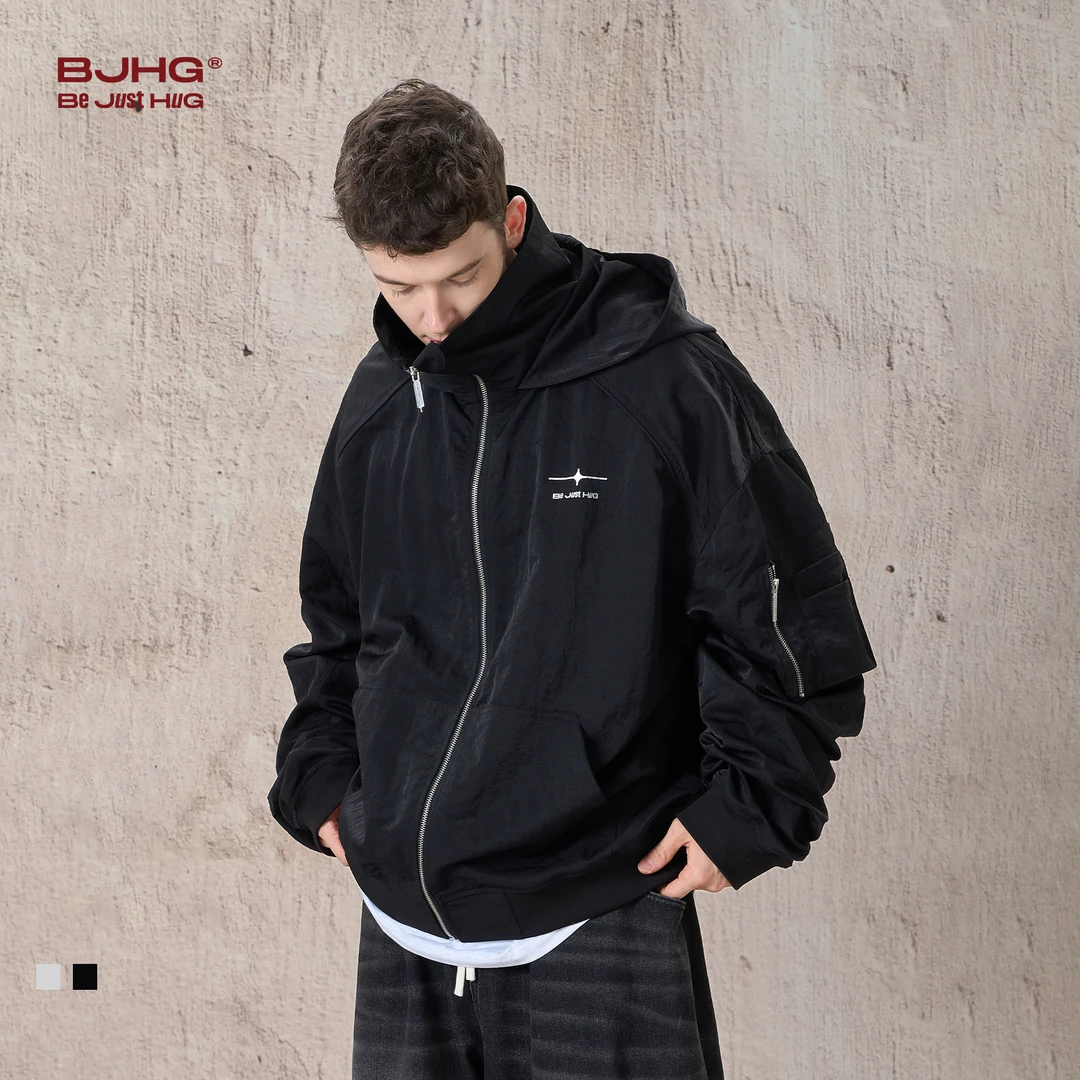 【专属】BJHG不计后果宽松连帽外套男秋季2024新款复古美式