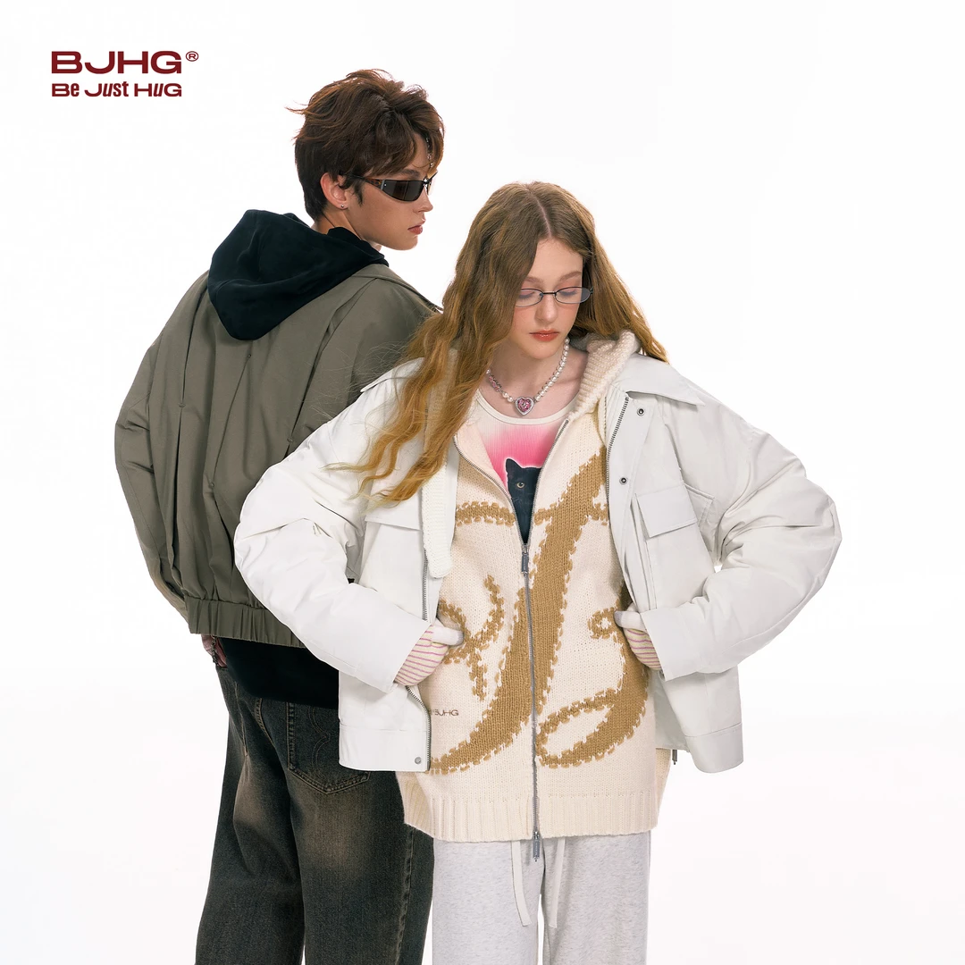 BJHG不计后果三防工装羽绒服男女冬季新款加厚新中式情侣夹克外套