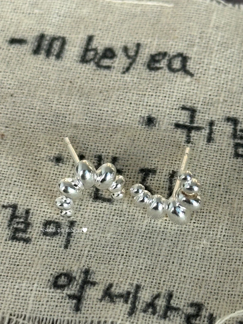 925银耳饰 面包耳钉 通体银 25324