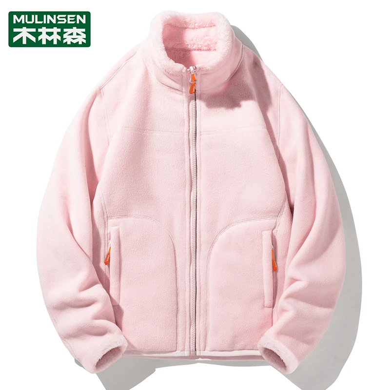 木林森抓绒衣女摇粒绒外套女上衣户外冲锋衣内胆秋冬双面加厚开衫