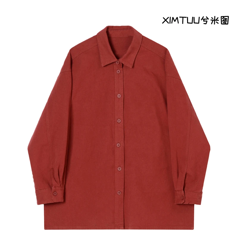 XIMTUU冬季新款衬衫外套气质衬衣长袖时尚休闲百搭女士D2410413