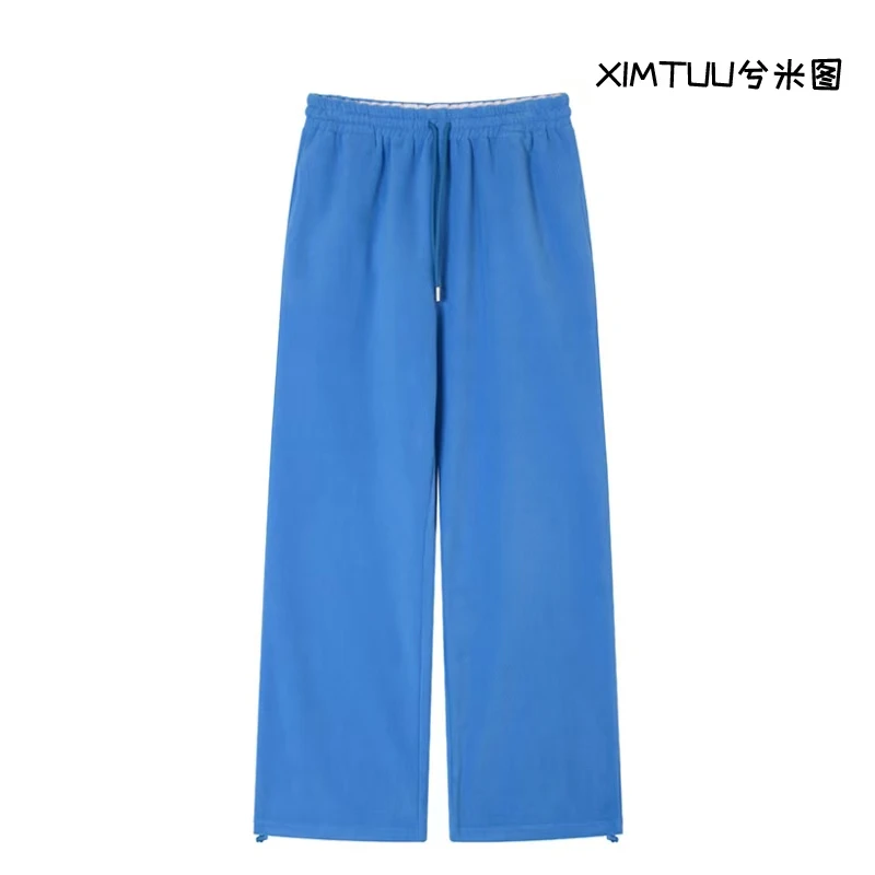 XIMTUU冬季新款摇粒绒阔腿裤可收口休闲百搭显瘦女款（D2411427)