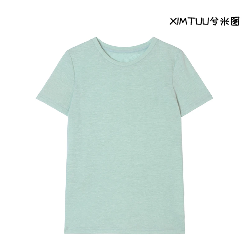XIMTUU新款半袖T恤圆领设计休闲百搭洋气气质女款半袖（D2410385)