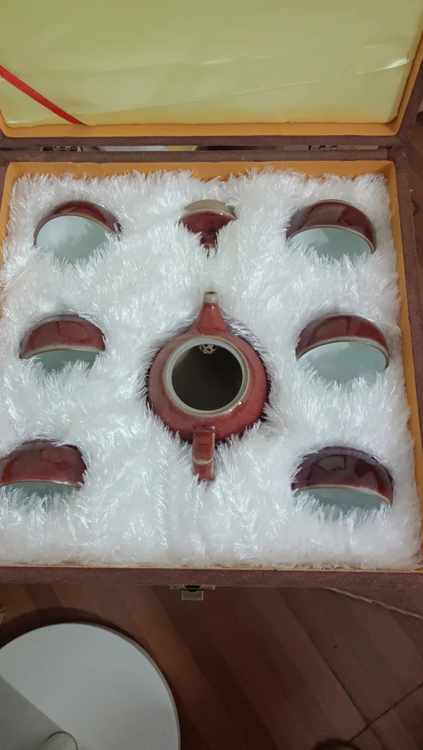 钧瓷天青茶壶简约中式创意家用陶瓷茶具泡茶壶套装，省工美手工