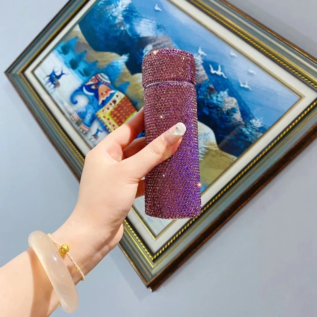 钻石保温杯小巧150毫升口袋杯镶钻水杯女网红带钻迷你新款满钻