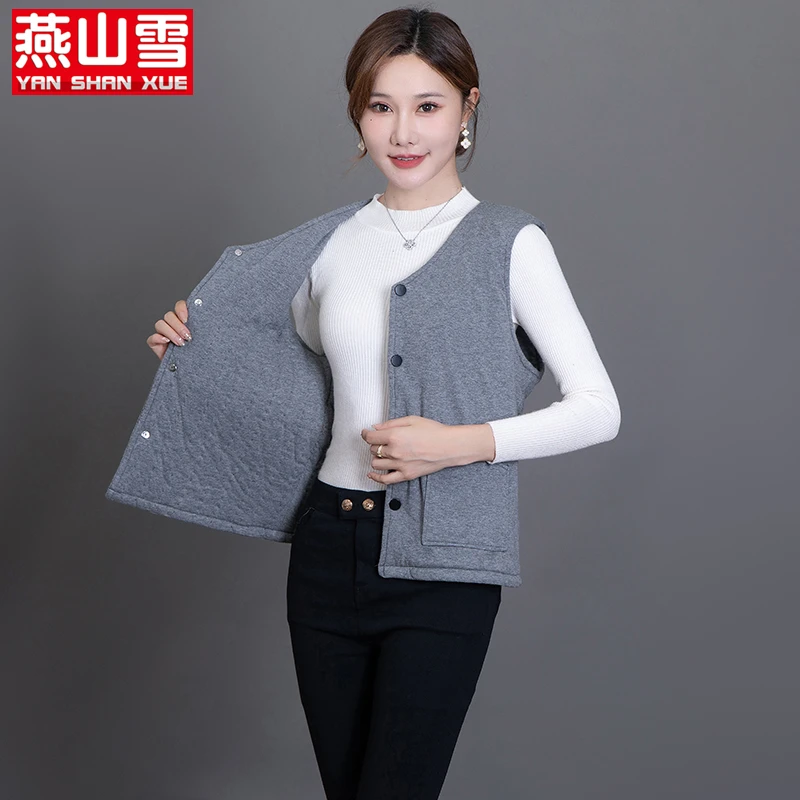 燕山雪手工纯棉花女士马甲坎肩内外穿搭背心抗寒保暖纯棉面料养生
