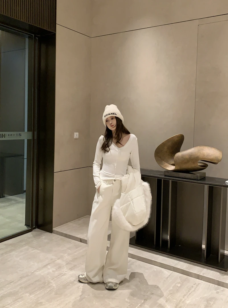 SSYDFER【牛仔乌托邦】秋冬百搭时尚女士加绒阔腿休闲牛仔裤