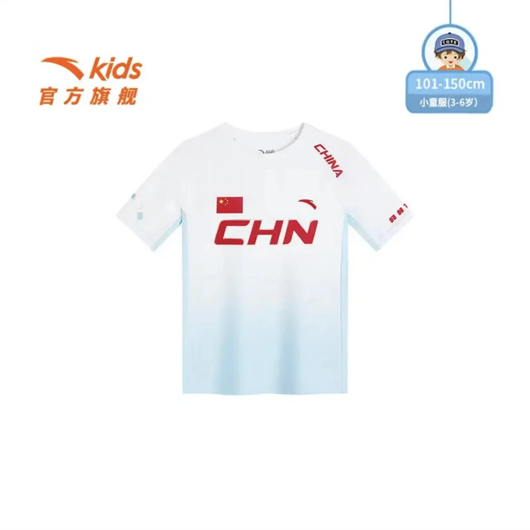 安踏儿童24年夏季新款男小童骑行系列短袖户外春夏休闲透气9134R