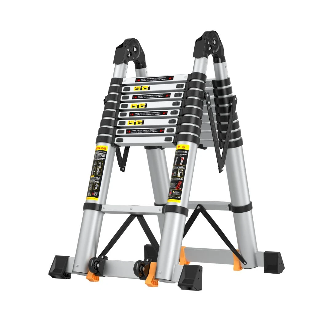 多功能铝合金伸缩梯工程人字家用梯子装修折叠两用加宽登高竹节梯