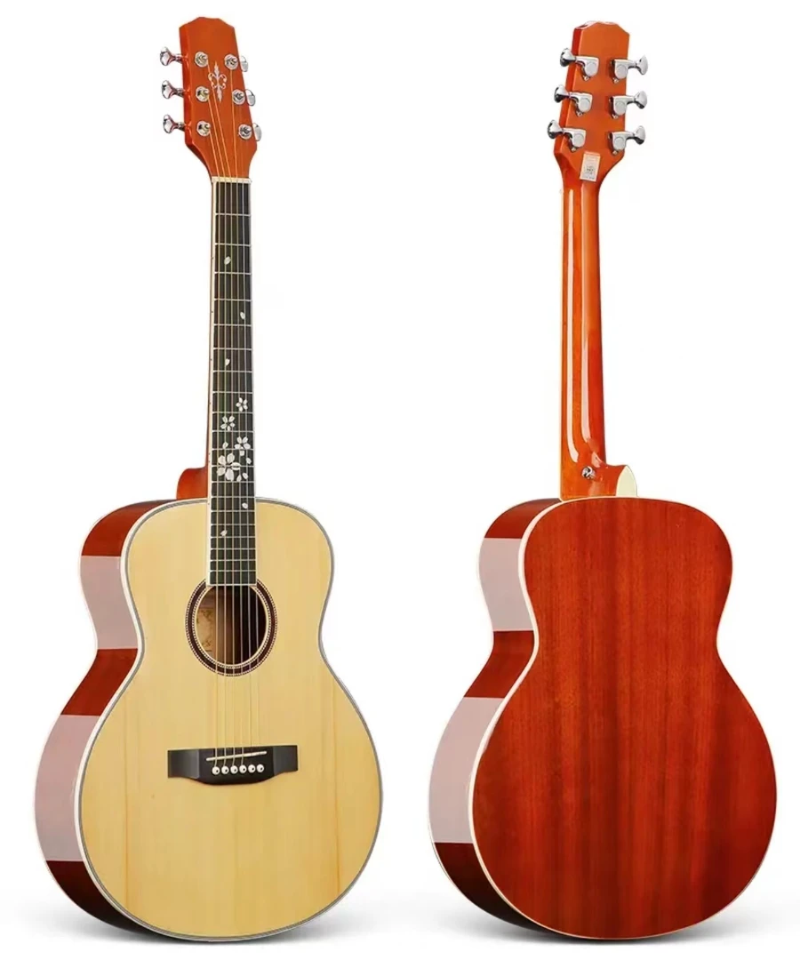 36寸亮光镶边初学进阶者云杉桃花芯面单旅行民谣吉他