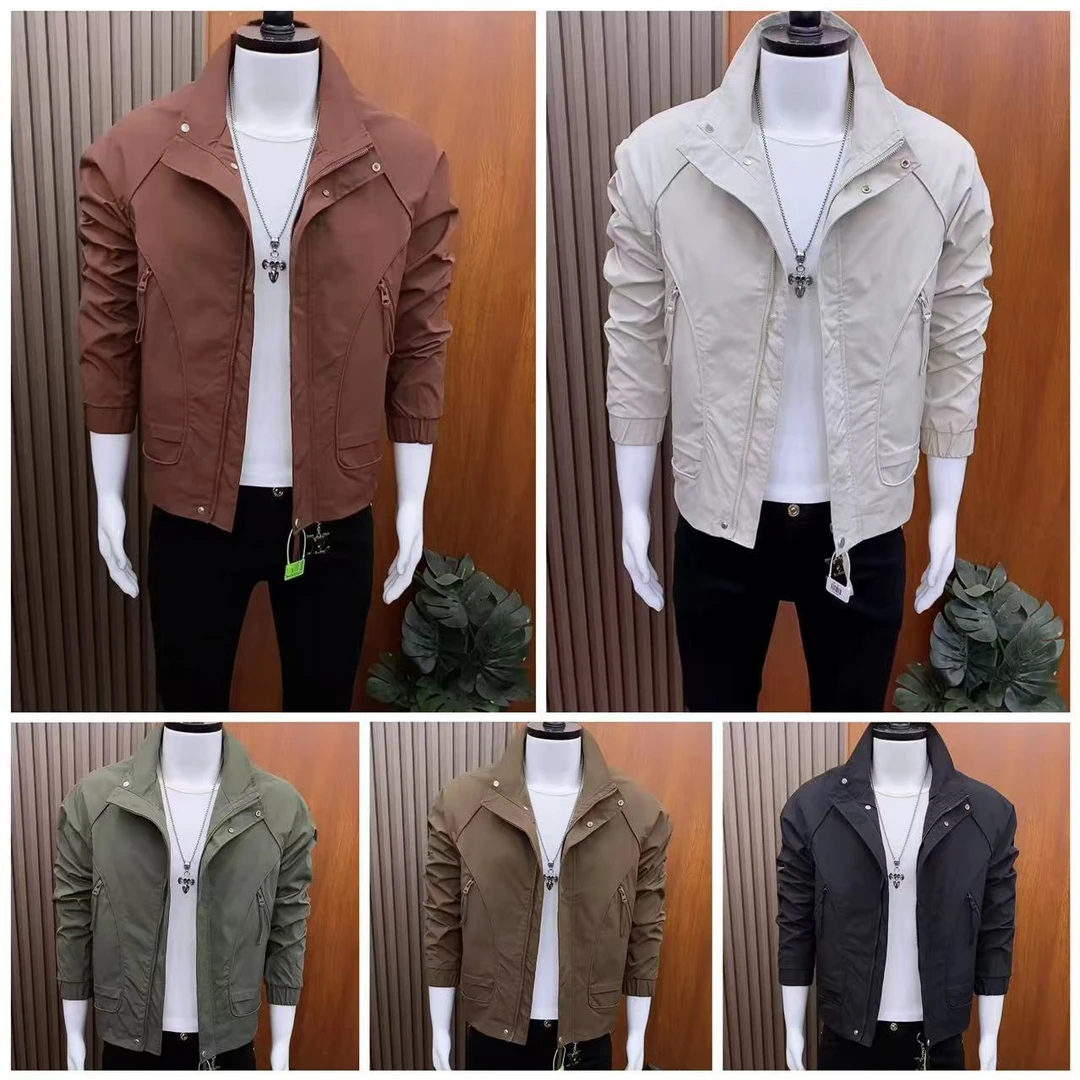 秋季韩版高级轻奢痞帅炸街纯色工装轻熟男夹克时尚潮流休闲男外套