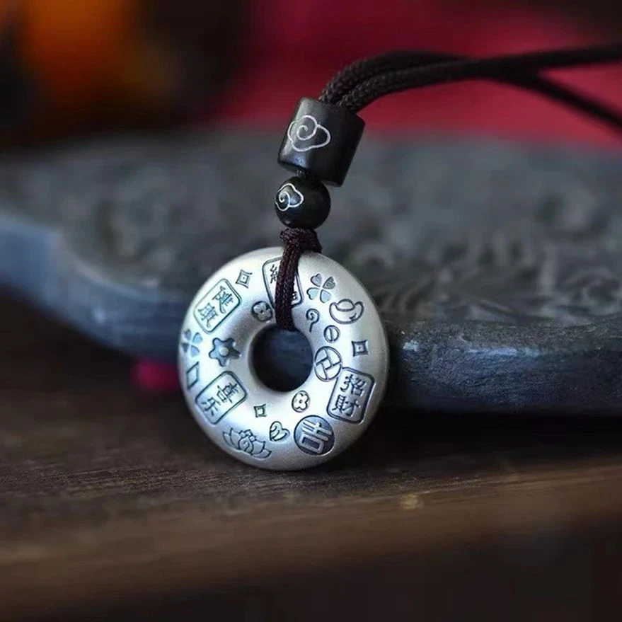 粉色红色黑色可爱吉言绿色牌项链扣新娘白色项坠紫色百搭小众