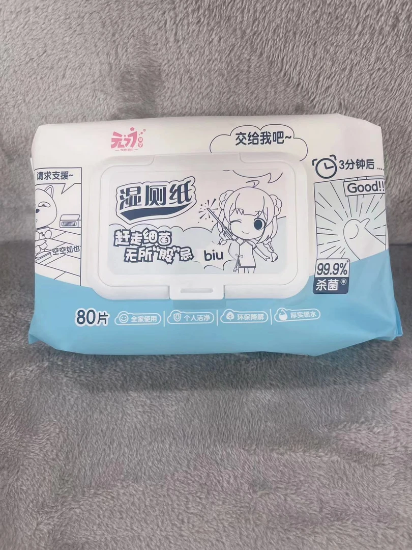 湿厕纸卫生湿巾湿纸巾洁厕纸可冲清爽便携80片发一箱24包