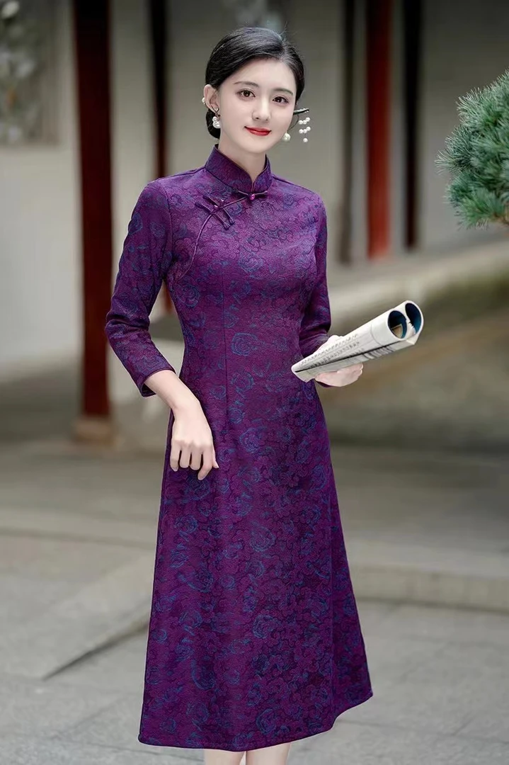 【好太太】中国风旗袍显瘦网红秋冬季中式气质修身日常优雅A4