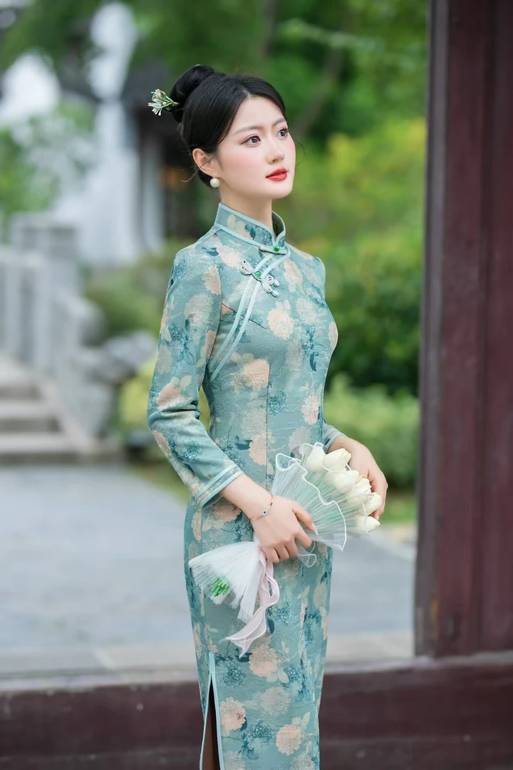 【天香牡丹】中国风旗袍经典优雅日常长款大码春秋气质