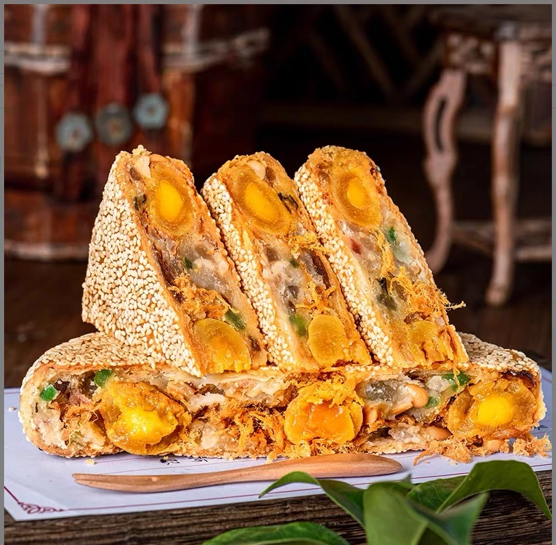 买一送一桥墩月饼手工温州传统月饼蛋黄鲜肉月饼月饼咸香