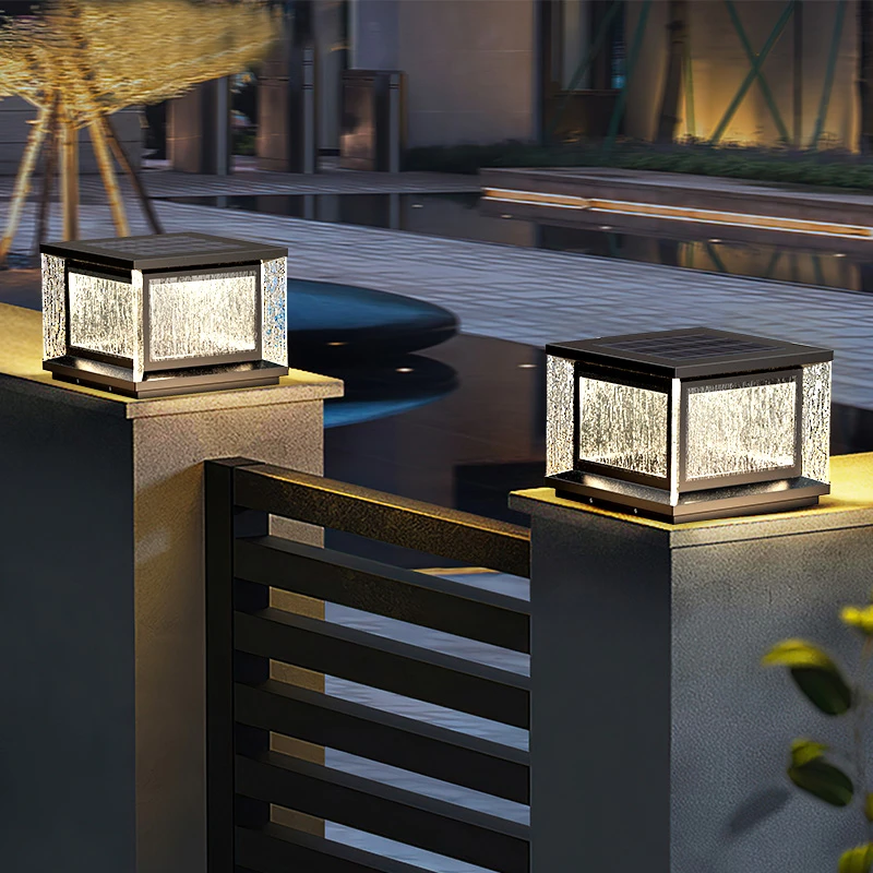 柱头灯太阳能门柱灯庭院柱子灯户外别墅大门灯防水室外院子围墙灯