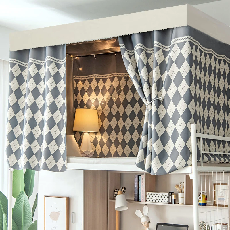 蚊帐床帘一体式学生宿舍遮光帘布上铺上下铺通用全包专用防蚊布