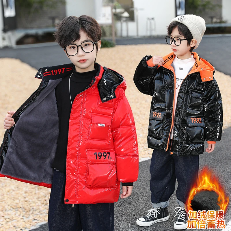 男童免洗棉服2023新款儿童冬装短款连帽外套男孩冬季加厚面包服