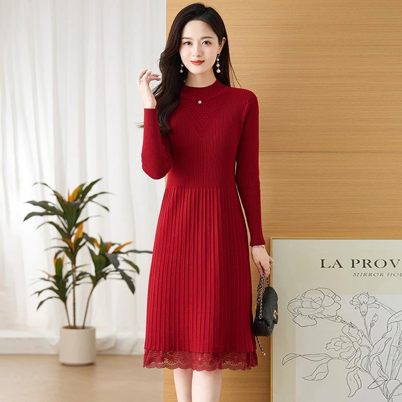 恒源祥集团彩羊长袖连衣裙女2024新款初秋贵夫人时尚品牌广州十三