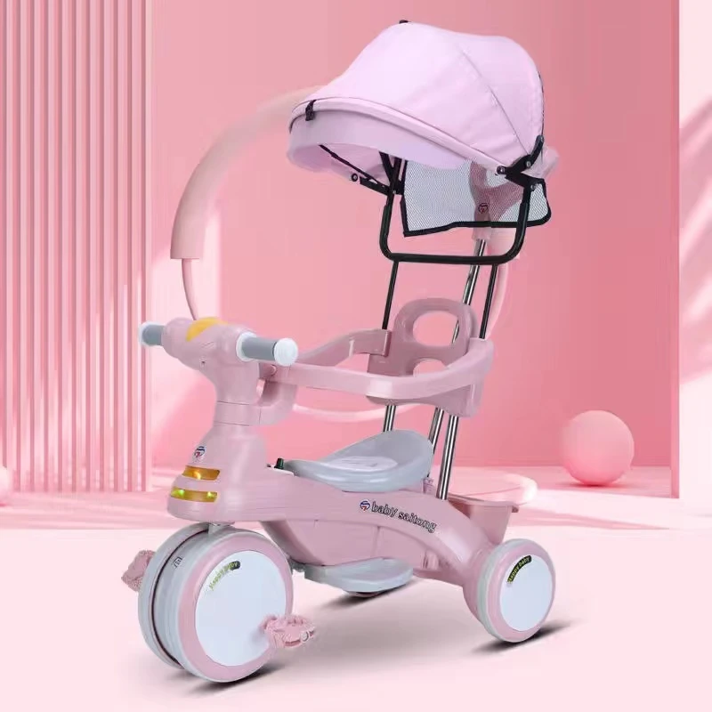 【带棚三轮】儿童三轮车带音乐脚踏1-3-6岁宝宝手推车轻便脚蹬车