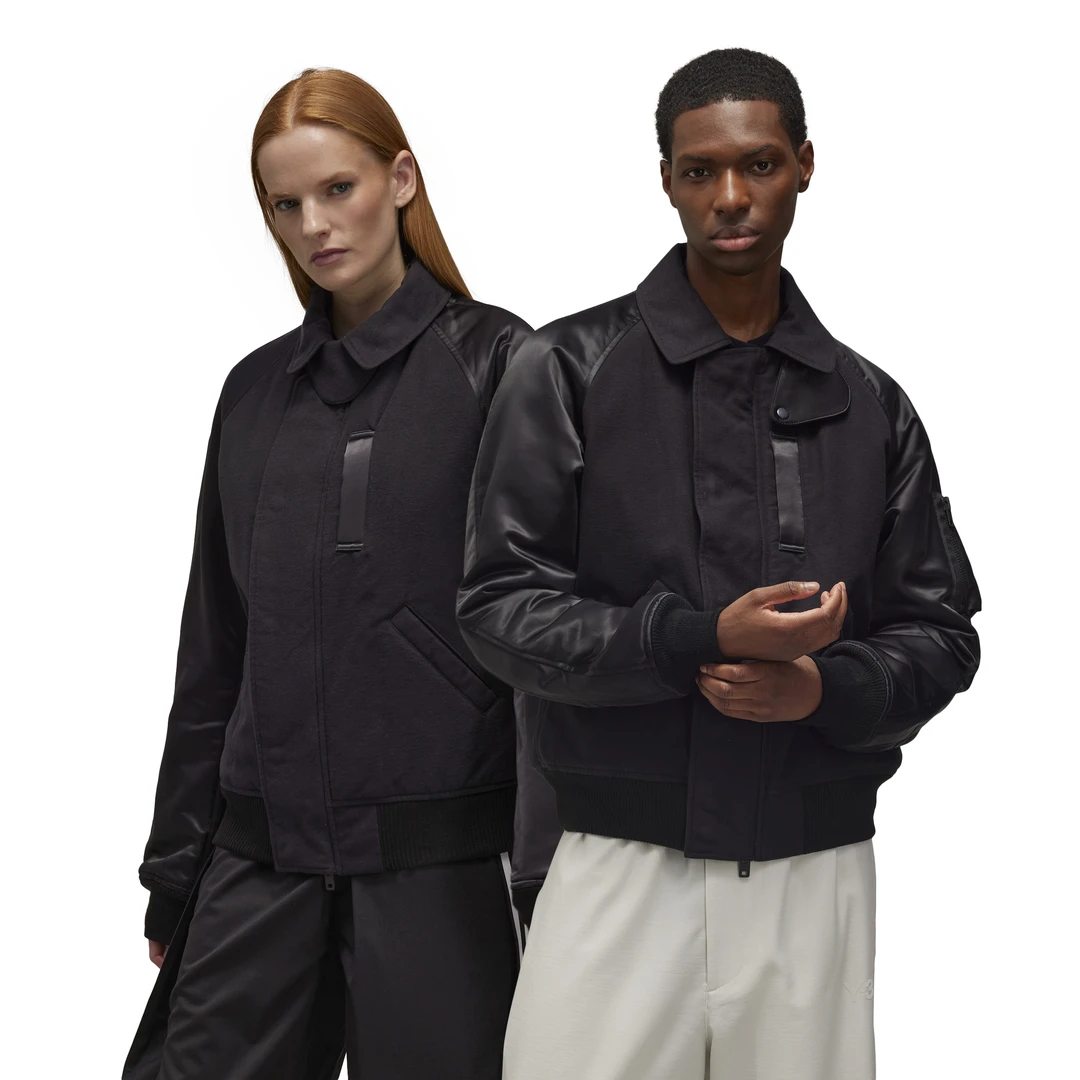 Y-3/Y-3（51-IW7464）黑色情侣短款休闲运动棉衣夹克外套