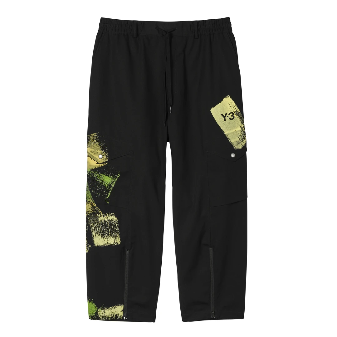 Y-3（39-IP7950）黑色喷绘时尚休闲印花长裤潮流情侣休闲裤