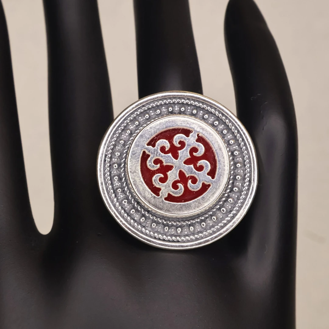 哈萨克族纯手工进口高档戒指