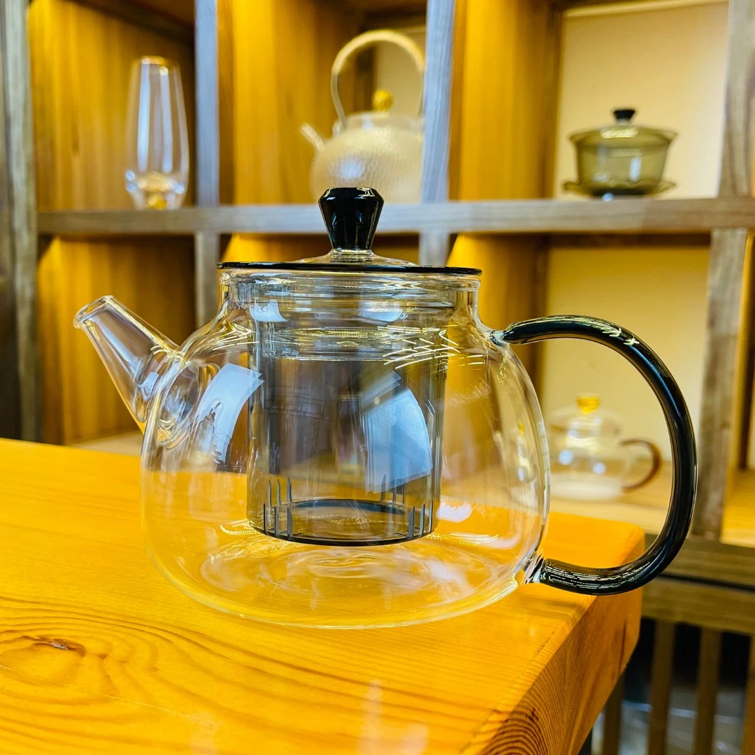 漫佳 中式玻璃泡茶壶 高透耐热玻璃 手工带盖有滤加厚 ≈500ml