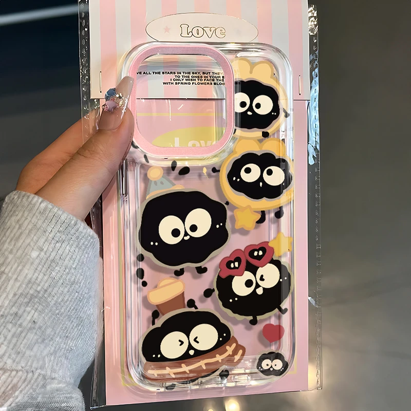 满屏煤球ins风适用iphone15苹果手机壳14软胶13/12Promax高颜值RQ